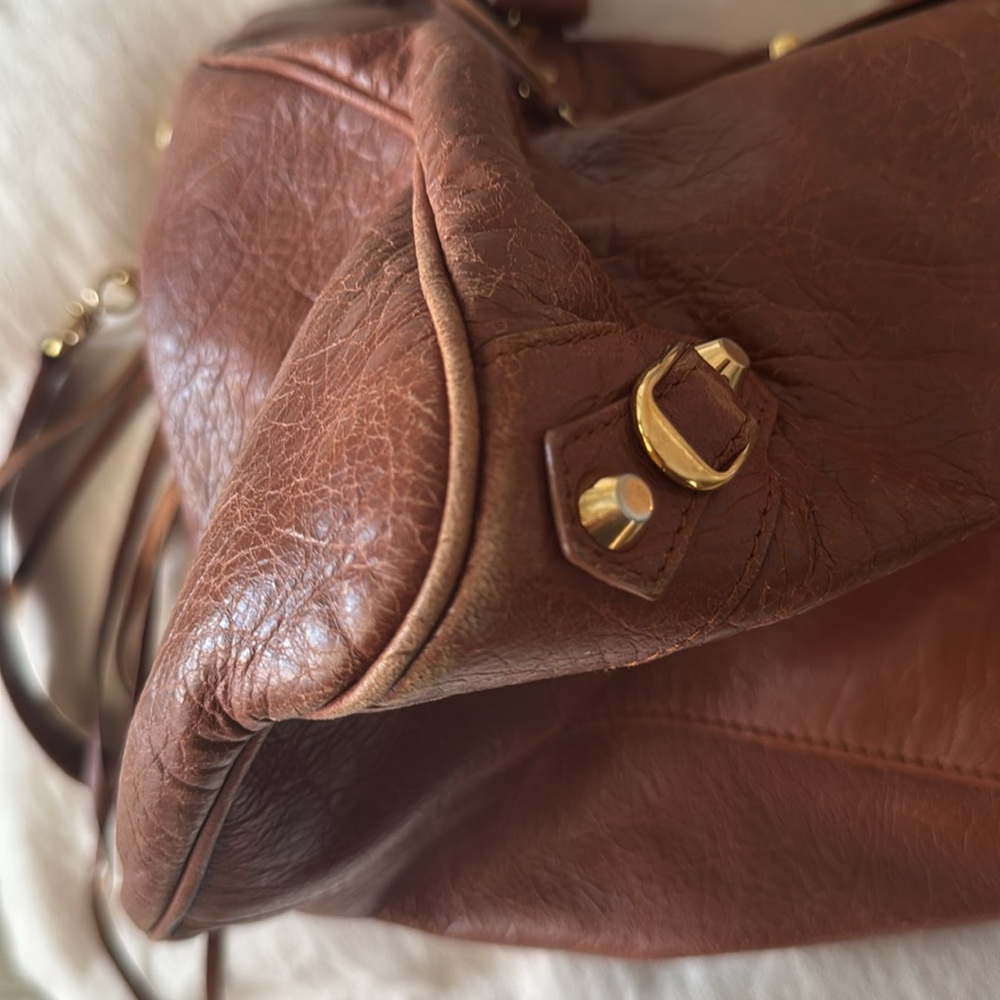 Authentic Balenciaga Moto City Bag Dark Camel GUC - Picture 10 of 10